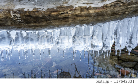 着氷の造形、支笏湖 16:9 千歳市 着氷の造形、支笏湖 16:9 千歳市 117642331