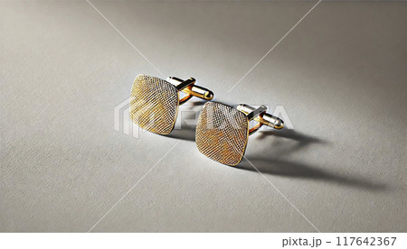 貴金属　金のカフスボタン 画像素材