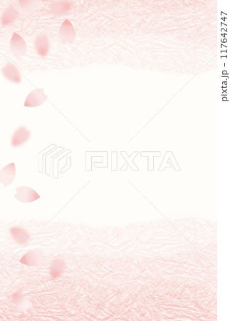 桜の花びらが舞う優しいピンクの和風背景イラスト 桜の花びらが舞う優しいピンクの和風背景イラスト 117642747