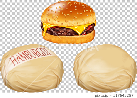 Hamburger wrapping paper fast food Hamburger wrapping paper fast food 117643287