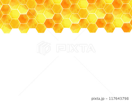 水彩風　ハニカム模様のイラスト 117643798