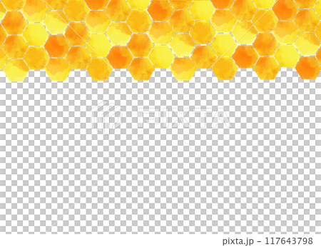 Watercolor honeycomb pattern illustration 117643798