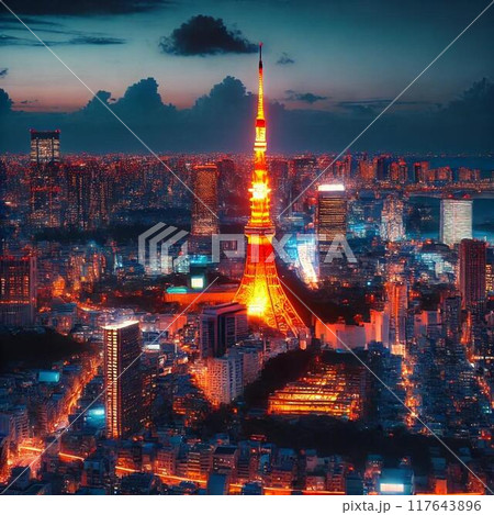 夜の東京タワー 117643896