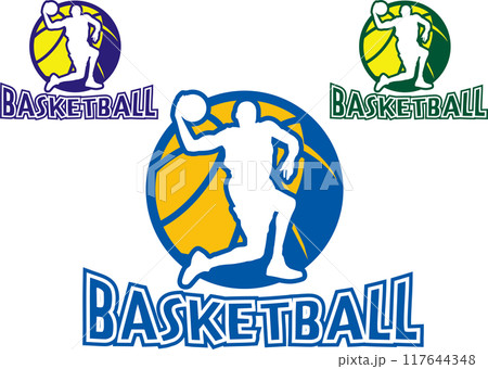 バスケットボール シルエットロゴ バスケットボール シルエットロゴ 117644348