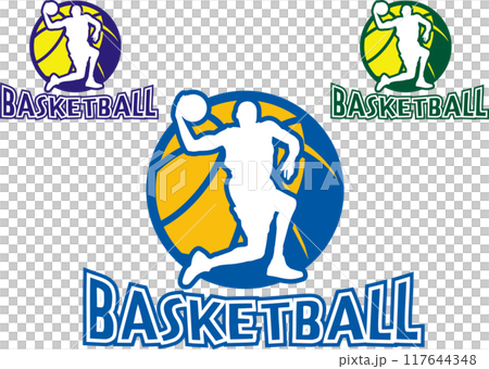 バスケットボール シルエットロゴ バスケットボール シルエットロゴ 117644348