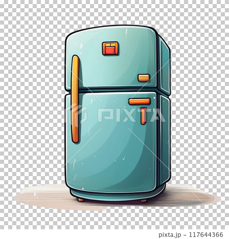 Blue retro design refrigerator 117644366