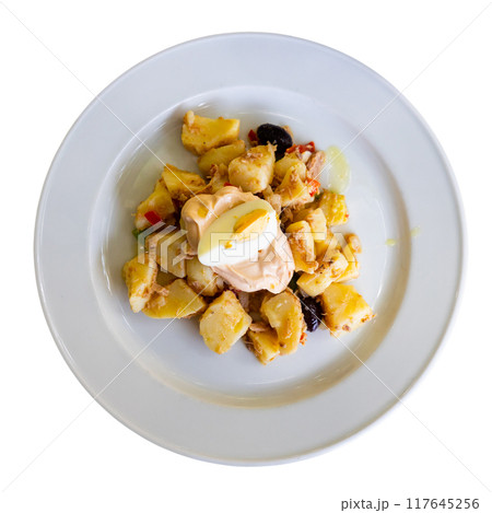Rustic salad with potato, tuna and egg Rustic salad with potato, tuna and egg 117645256