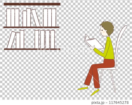 Illustration of a man reading a book 117645278