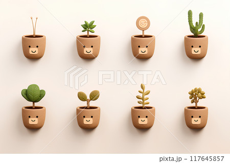 鉢植え植物のアイコン素材 鉢植え植物のアイコン素材 117645857