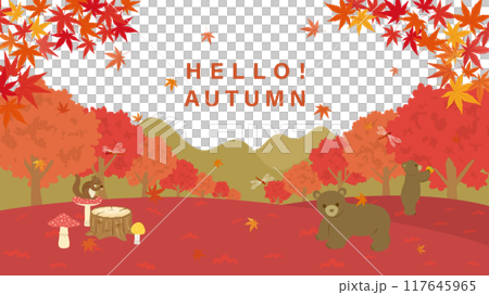 森林景觀與秋季動物（全高清 16:9 尺寸） 117645965