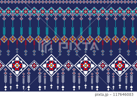 Geometric ethnic pattern. Geometric ethnic pattern, Native American tribal fabric design for clothing, textile, wrapping, background, wallpaper, carpet, embroidery, vector, illustration design Geometric ethnic pattern. Geometric ethnic pattern, Native American tribal fabric design for clothing, textile, wrapping, background, wallpaper, carpet, embroidery, vector, illustration design 117646083