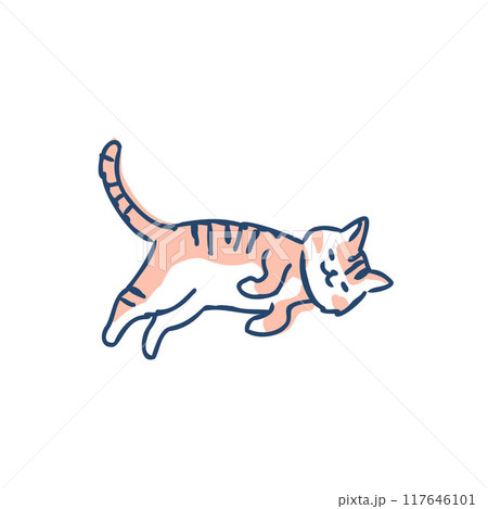 寝転がっている猫 寝転がっている猫 117646101
