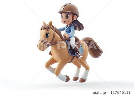 乗馬練習する女の子 乗馬練習する女の子 117646111