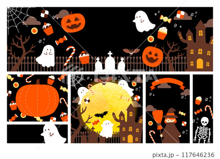 ハロウィン素材セット_7 117646236
