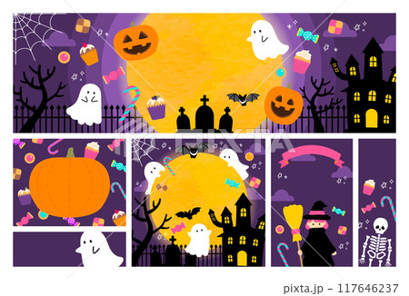 ハロウィン素材セット_10 117646237