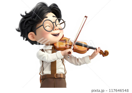 バイオリンを弾く少年 117646548