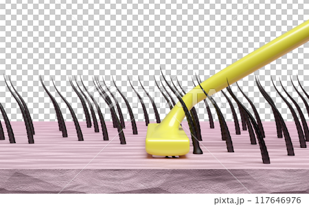3d showing hair removal by shaving with razor isolated. 3d illustration render 3d showing hair removal by shaving with razor isolated. 3d illustration render 117646976