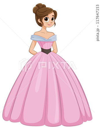 Elegant Girl in Pink Dress 117647153