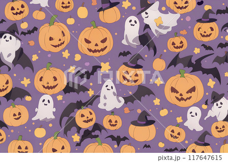 ハロウィンの背景イラスト 117647615
