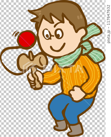 けん玉する男の子 けん玉する男の子 117647632