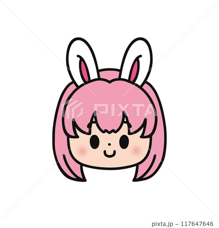 うさ耳の女の子・顔アイコン 117647646