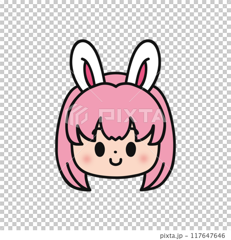 うさ耳の女の子・顔アイコン 117647646