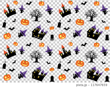 ハロウィンのシームレスパターン　B-1' 117647659