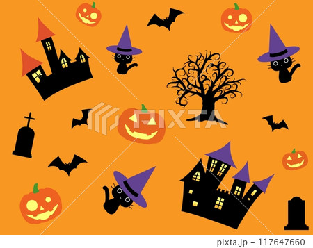 ハロウィンのシームレスパターン　B-2 117647660