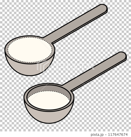 用湯匙量麵粉 117647674