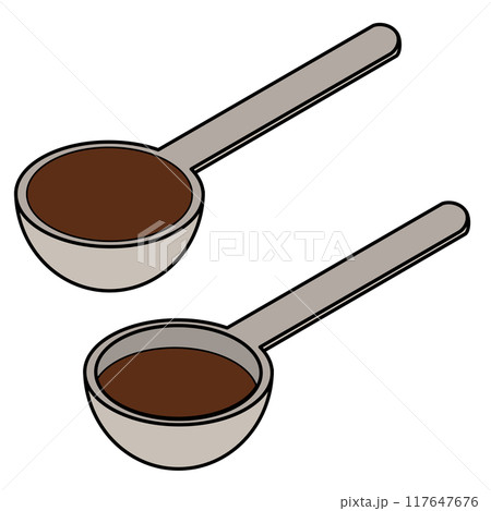 液体の入った計量スプーン 液体の入った計量スプーン 117647676