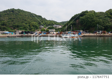 穏やかな島の港の風景 117647751
