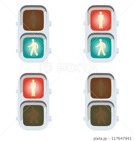 歩行者用信号機セット 117647941