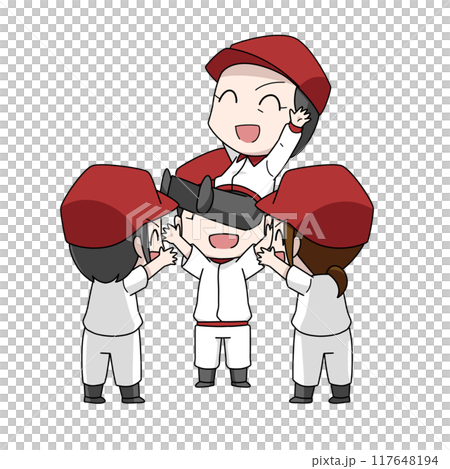 一個女孩在棒球中抬起軀幹的插圖 117648194