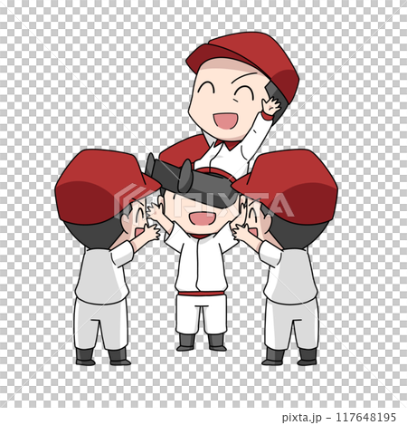 一個男孩在棒球中抬起軀幹的插圖 117648195
