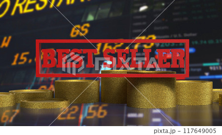 The Best seller and coins for business concept 3d rendering 117649005
