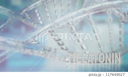 The  melatonin on dna Background for sci or health concept 3d rendering. 117649027