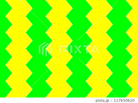 ポップな背景　ギザギザ　黄緑　黄色 117650620