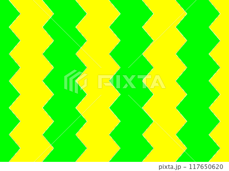 ポップな背景　ギザギザ　黄緑　黄色 117650620