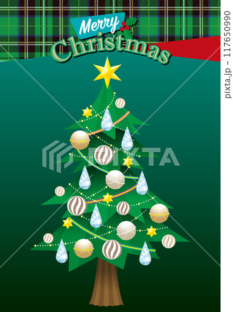 クリスマスツリー・背景緑 クリスマスツリー・背景緑 117650990