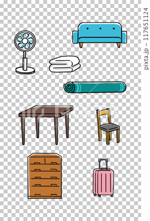 家具、粗大ゴミなどに使えるベクター 117651124
