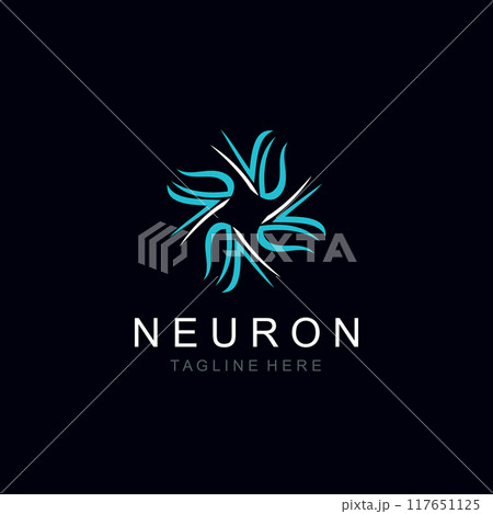 Neuron logo or nerve cell healthy abstract molecule design template Neuron logo or nerve cell healthy abstract molecule design template 117651125