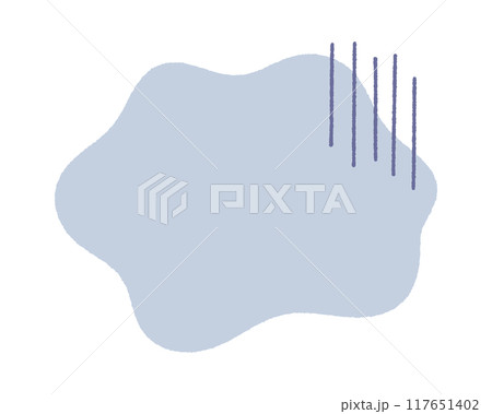 手描きの抽象的な形に縦線の漫符 - 落ちこみや疲れなどのネガティブな感情のイメージ素材  117651402