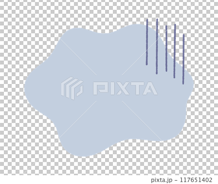 手描きの抽象的な形に縦線の漫符 - 落ちこみや疲れなどのネガティブな感情のイメージ素材  117651402