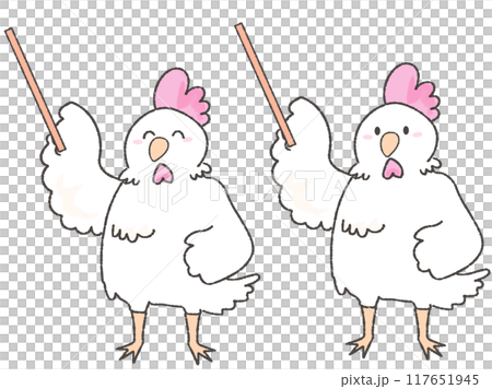 可愛的小雞用指點棒 117651945