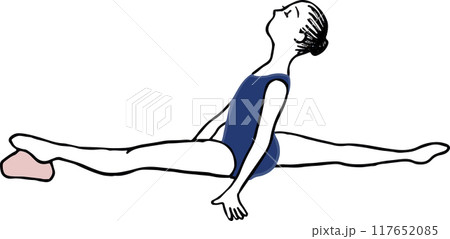 バレエのストレッチをする女の子 117652085