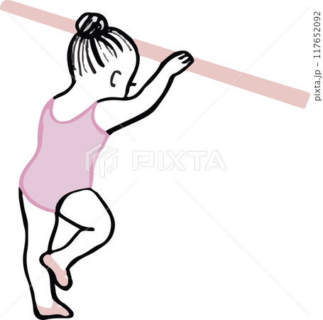 バーレッスンをする女の子 117652092