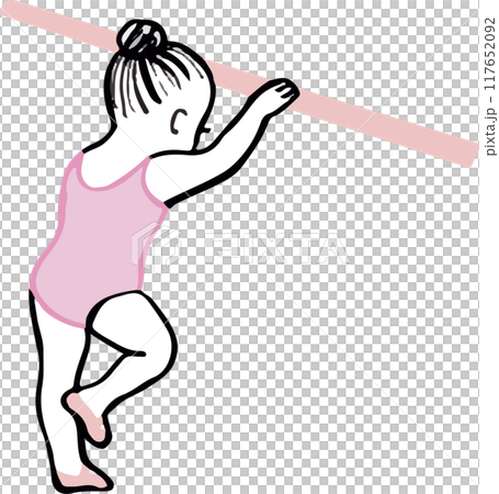 バーレッスンをする女の子 117652092