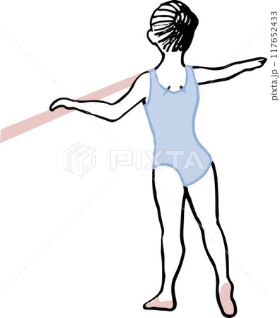 バーレッスンをする女の子 117652433