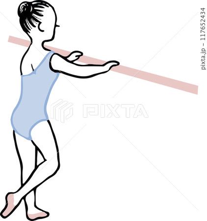 バーレッスンをする女の子 117652434