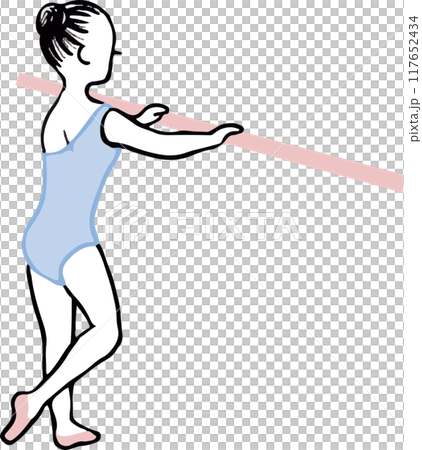 バーレッスンをする女の子 117652434